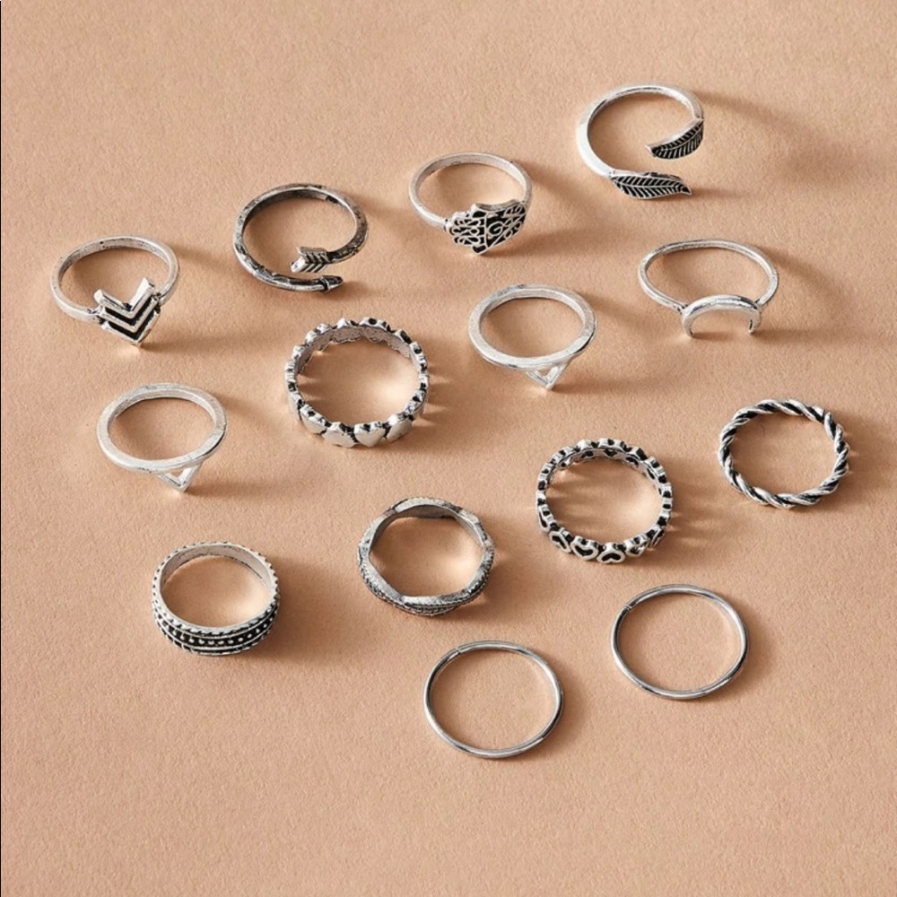 • Charlie • 14 Pc. Boho Ring Set - Picture 3 of 4